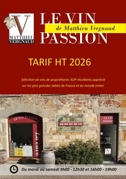 Tarif de nos vins